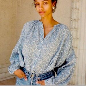 Doen Blue floral blouse